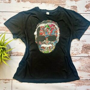 Stan Lee Tribute, Man of Many Faces Short Sleeve Shirt in Women’s size Large